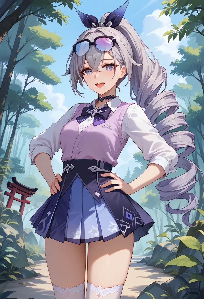 star rail,silver wolf,spring,student uniform,vest  - 